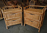 Комод з лози з 2 плетеними ящиками, шухлядами кошиками, фото 3