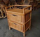 Комод з лози з 2 плетеними ящиками, шухлядами кошиками, фото 4