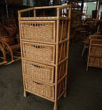 Комод плетений із лози та дерева на 4 ящики, фото 2