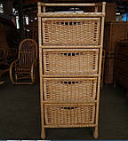 Комод плетений із лози та дерева на 4 ящики, фото 3