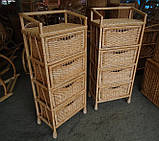 Комод плетений із лози та дерева на 4 ящики, фото 4