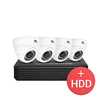 2.0MP Набор для помещений AHD-44 4xCAM + 1xDVR + HDD