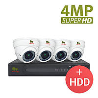 4.0MP Набор для помещений PRO AHD-30 4xCAM + 1xDVR + HDD