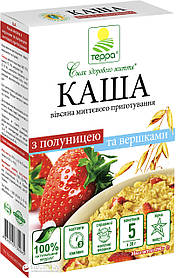 Каша вівсяна з полуницею та вершками 5 пакетів по 38г швидкого приготування "Терра" 190 г