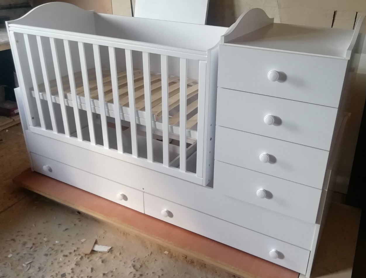 Дитяче ліжечко-трансформер із комодом 3в1 "Діона" Angel baby, фото 1