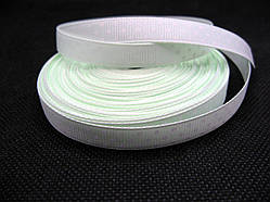 Стрічка репсова, білі цятки на блідо-зеленому тлі, 10 мм