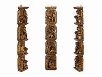 Фигурка Деревянная Резная Панно Непал Камасутра 4 сюжета 38х7х3,5 см Светлое дерево (21896)