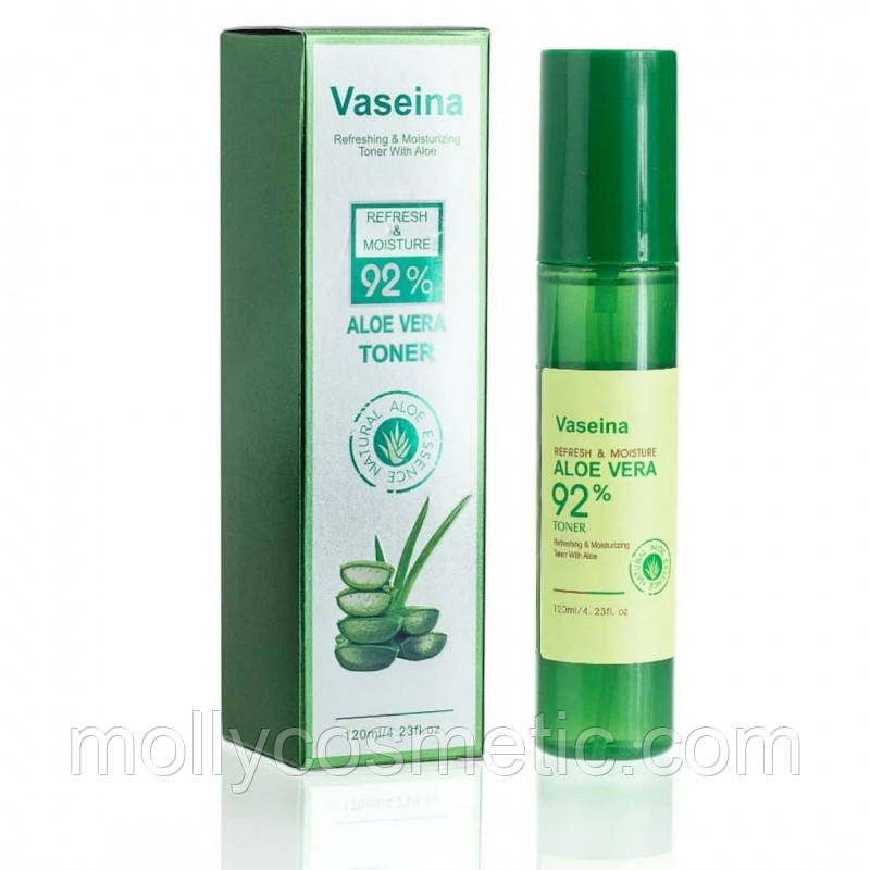 Тонер для обличчя Vaseina Aloe Vera 92% Refresh & Moisture 120 ml, фото 1
