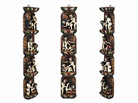 Панно резное деревянное Непал Камасутра 4 сюжета 44.5х7.7х3,5 см Цветное (21887)