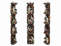Панно резное деревянное Непал Камасутра 4 сюжета 44.5х7.7х3,5 см Цветное (21888)