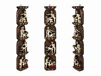 Панно резное деревянное Непал Камасутра 4 сюжета 37.2х7х3,5 см Цветное (21890)