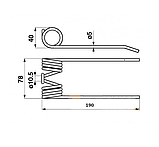 Палець пружинний для підбирача Welger (No 0.343.12; 0.343.17) , фото 2