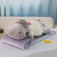 Іграшка плед Бегемотик сірий