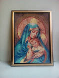 Алмазна вишивка мозаїка "Богородиця з Ісусом" 30 на 40 см повна, фото 2