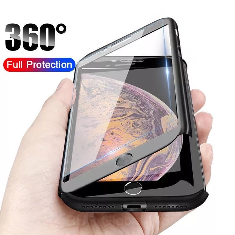 Чехол 360° Iphone 7/Iphone 8 black+ стекло, фото 1