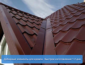 Добірні елементи для покрівлі профнастилу та даху металочерепиці. Будь-які конфігурації та кольори за RAL