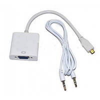 Перехідник micro HDMI — VGA + звук, на дроті 15 см, конвертер, перетворювач цифрового сигналу