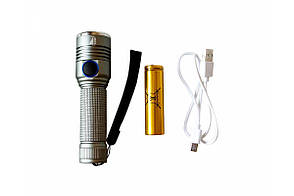Світлодіодний ручний акумуляторний ліхтар H-842 якісний ліхтарик зум zoom, фото 2