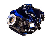 Яскравий налобний акумуляторний LED ліхтар Headlight Q19 на голову з датчиком руху Зум Zoom, фото 2