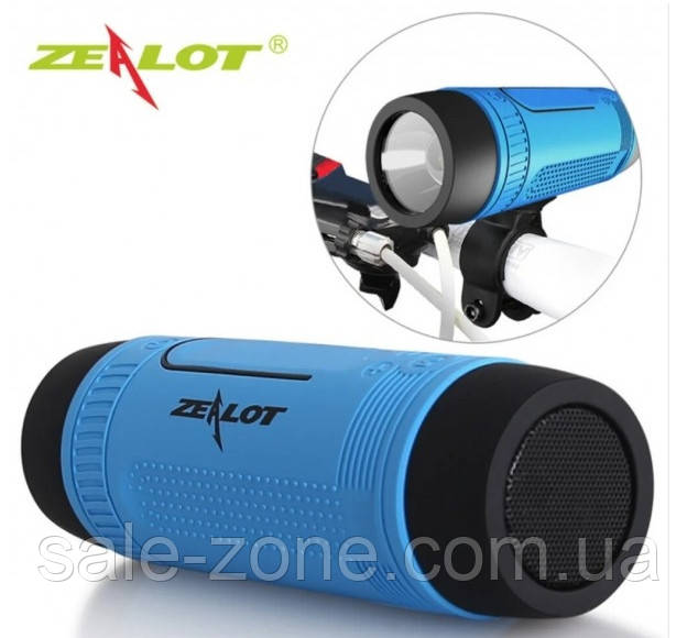 Бездротова Bluetooth колонка Zealot S1 Ліхтарик Радіо велосипедна (Синій)