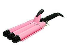 Потрійна Плойка для волосся Gemei GM 1956 65W | Вертикальна плойка для локонів | плойка бігуді | 3 хвилі