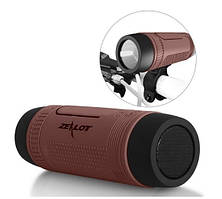 Бездротова Bluetooth колонка Zealot S1 Ліхтарик Радіо велосипедна (Коричневий)