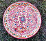 Ляган узбекський ручна робота 410 мм (посуд для плову та шашлику з риштанської кераміки), колір в асортименті, фото 3