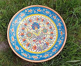 Ляган узбекский ручной работы 280мм (блюдо для плова и шашлыка из риштанской керамики), цвет в ассортименте, фото 4