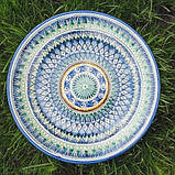 Ляган узбекский ручной работы 280мм (блюдо для плова и шашлыка из риштанской керамики), цвет в ассортименте, фото 3