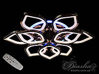 Потолочная люстра с диммером и LED подсветкой, цвет чёрный хром, 165W 225540/6+3BHR LED 3color dimmer