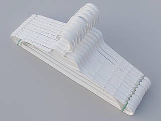 Плічка вішалки тремпеля V-L2 білого кольору, довжина 43 см, в упаковці 10 штук