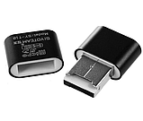 Мінікартидер для micro SD SIYOTEAM SY-T18, Card Reader microSD для USB, адаптер мікрод (чорний), фото 3