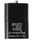 Мінікартидер для micro SD SIYOTEAM SY-T18, Card Reader microSD для USB, адаптер мікрод (чорний), фото 6