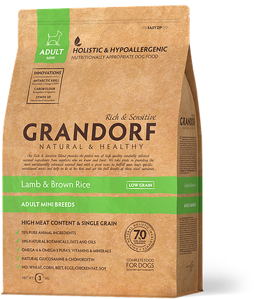 Grandorf (Грандорф) Sensitive Care Holistic Lamb & Brown Rice Mini корм для міні порід з ягням (1 кг), фото 2