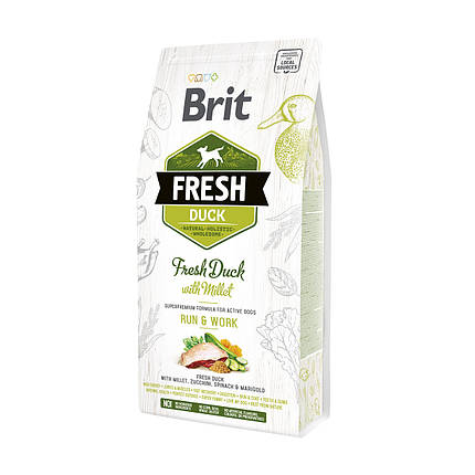 Brit Fresh Duck With Millet Adult сухий корм зі свіжою качкою і пшоном для дорослих собак (2,5 кг), фото 2