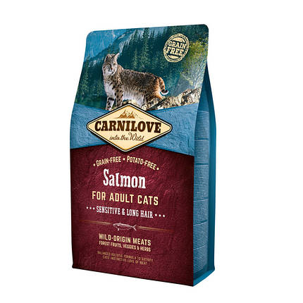 CarniLove Salmon for Adult Cats беззерновой корм з лососем для дорослих кішок (6 кг), фото 2
