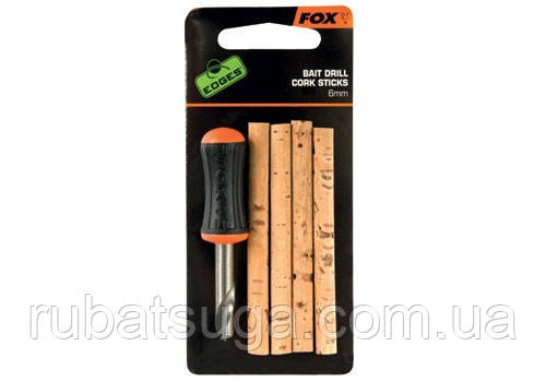 Набір свердел і пробкові палички FOX EDGES Bait Drill & Cork Sticks 6mm