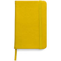 Записная книжка, белый блок в линейку, кожзам, желтая, от 10 шт