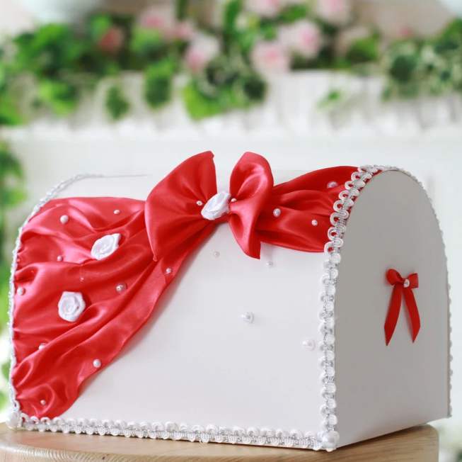 🔥 Топ! Скринька для збору грошей на Весілля "Кармен" 26х18х18 см, Червоний