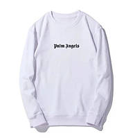 Белый свитшот palm angels black logo | кофта палм энджелс