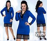 Ошатне облягаюче батальне плаття з мереживними вставками р.48-52. Арт-2112/42, фото 2