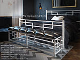 Двоспальне ліжко Фавор Тенеро 120х200 см в стилі Лофт з металевим узголів'ям-ізножьем біла, фото 8