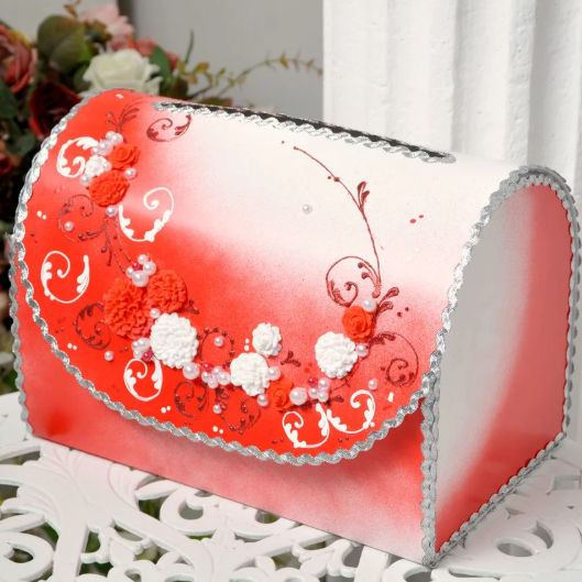 🔥 Розпродаж! Сундук Весільний для грошей 30х21х18 см ручної роботи, Червоний