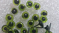 Глазки стеклянные, зелёные, 6 мм, №16Т (НЕКОНДИЦИЯ)