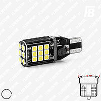 Лампа LED цоколь T15 (W16W, бесцокольная), с обманкой, 12-24 В, SMD 3030*24 (белый)