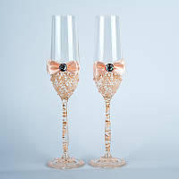 Свадебные бокалы персикового цвета (арт. WG-311)