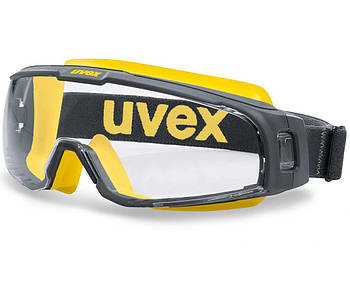 Захисні закриті панорамні окуляри Uvex U-sonic Yellow, захист від подряпин і запотівання (Німеччина)