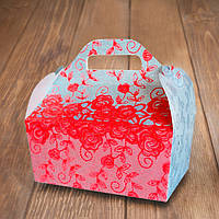 Картонная коробка - упаковка для торта, сладостей, каравая с розами (арт. KS-39)