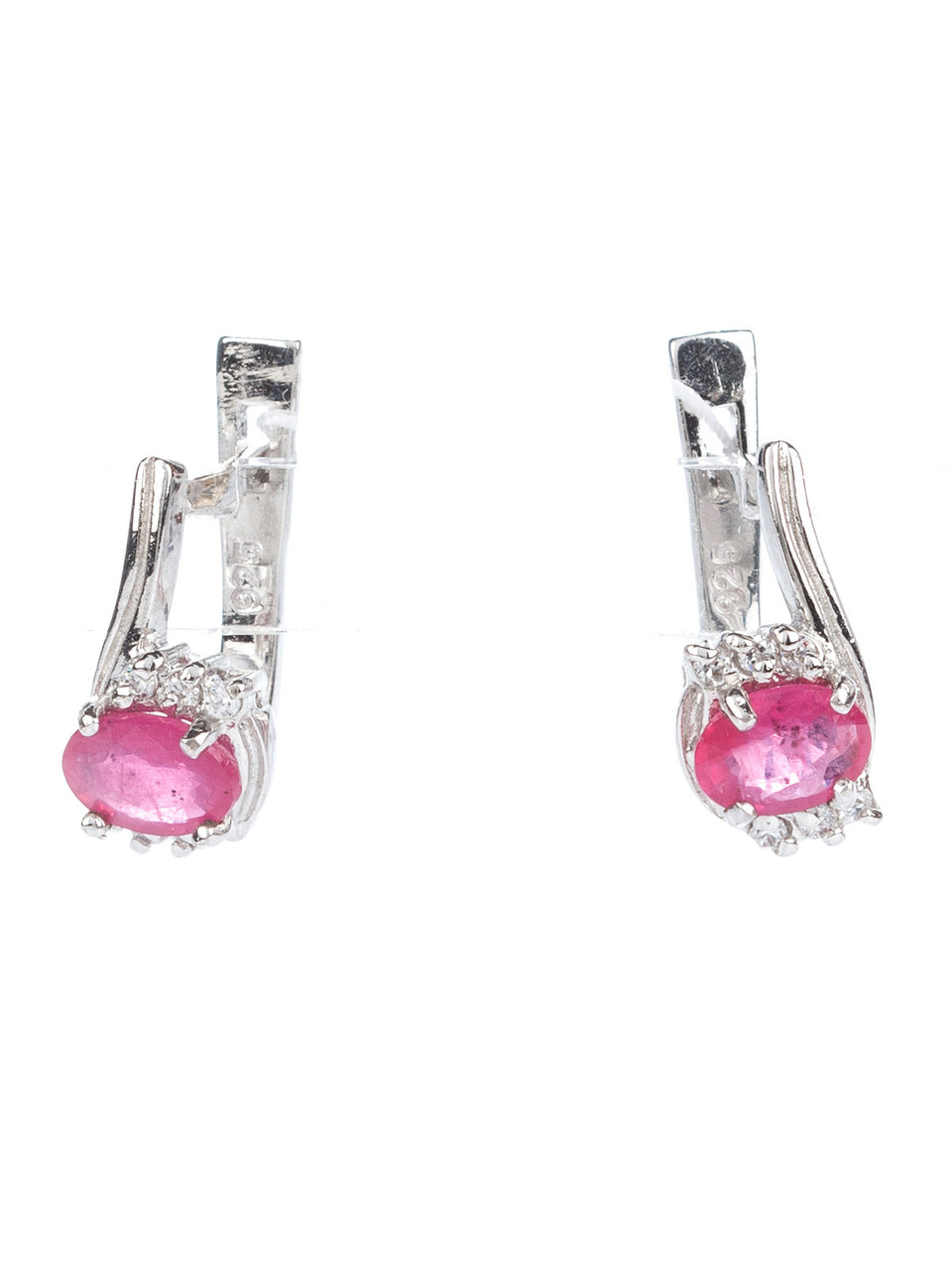 Сережки срібні з рубіном Е-152, фото 1