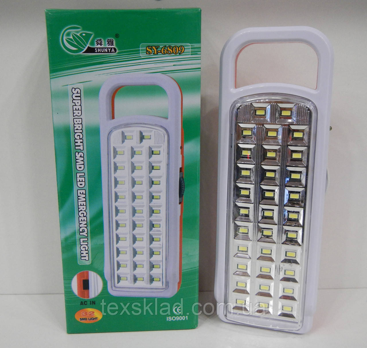 Фонарь аккумуляторный 6809 панель на 32 SMD-LED - фото 2 - id-p153747655